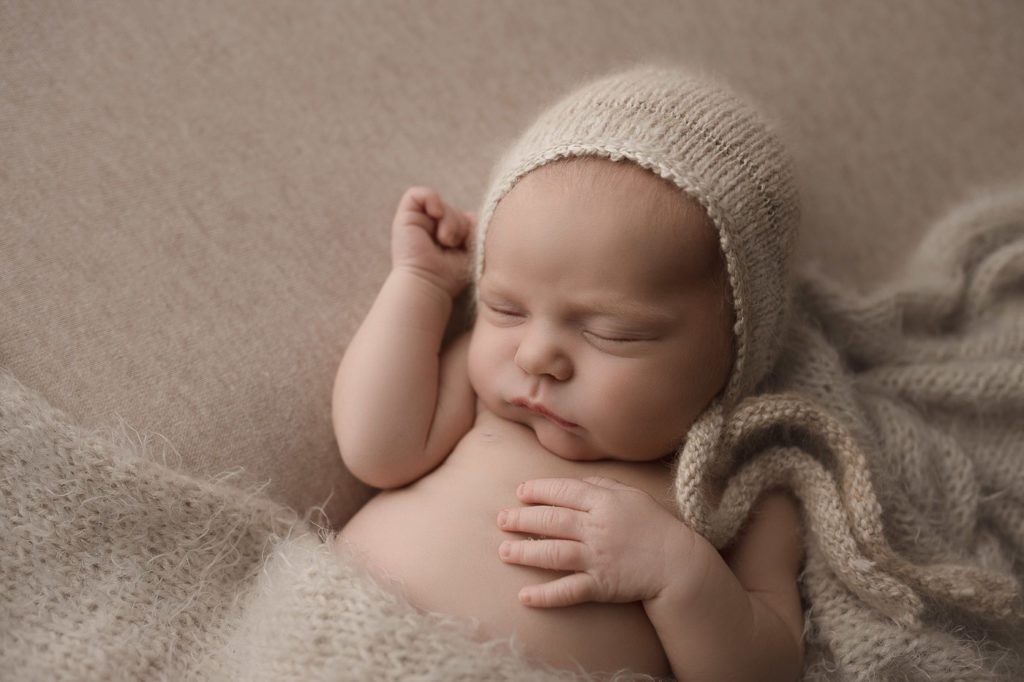 Sweet baby girl posed cute at her Indiana newborn session.