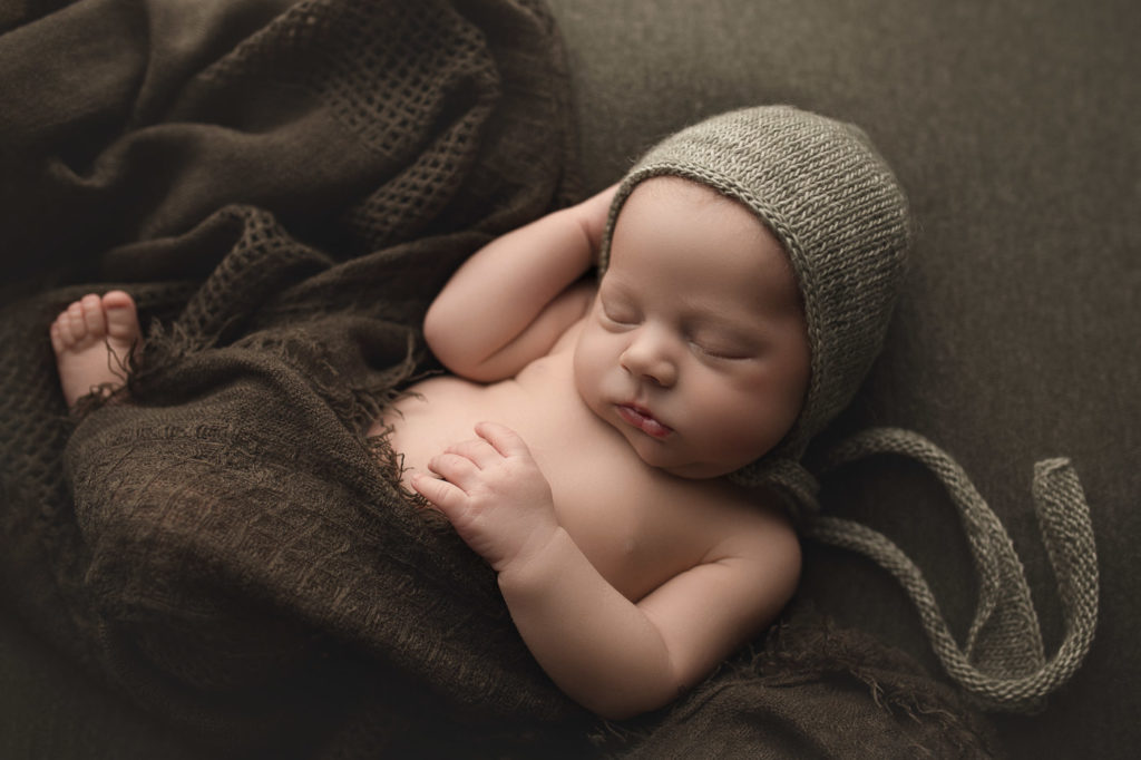Laid back baby boy at his Lafayette newborn session.