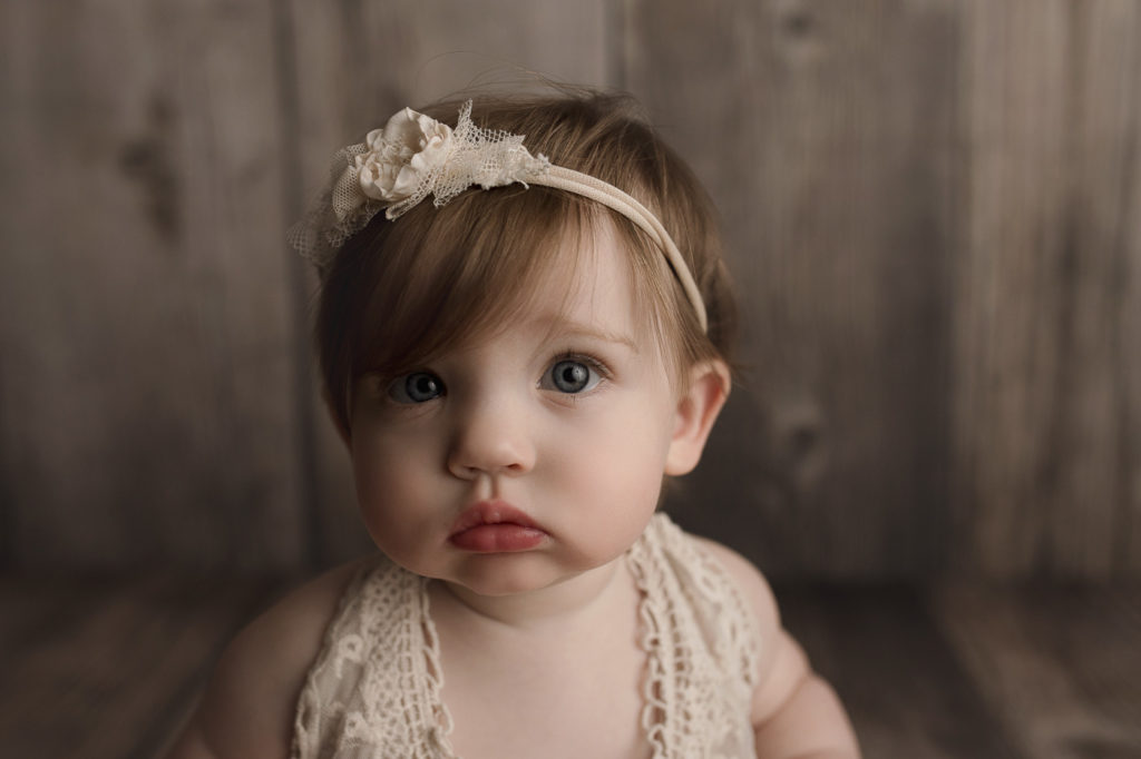 Such big soulful eyes at her milestone session.