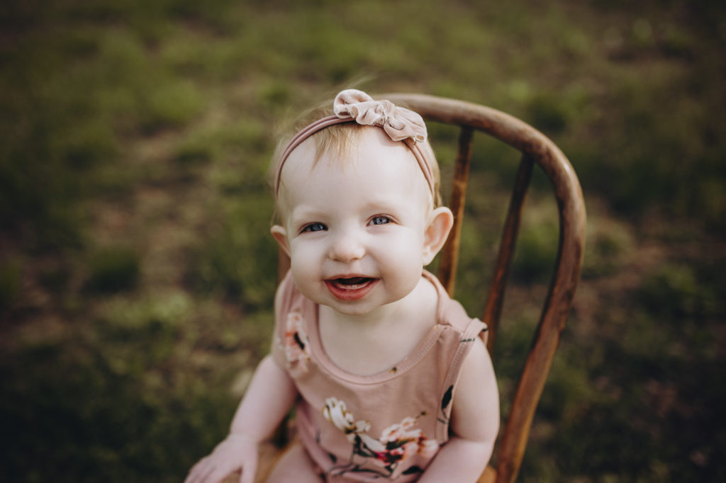 All smiles at her milestone session at the orchard in Lafayette Indiana.