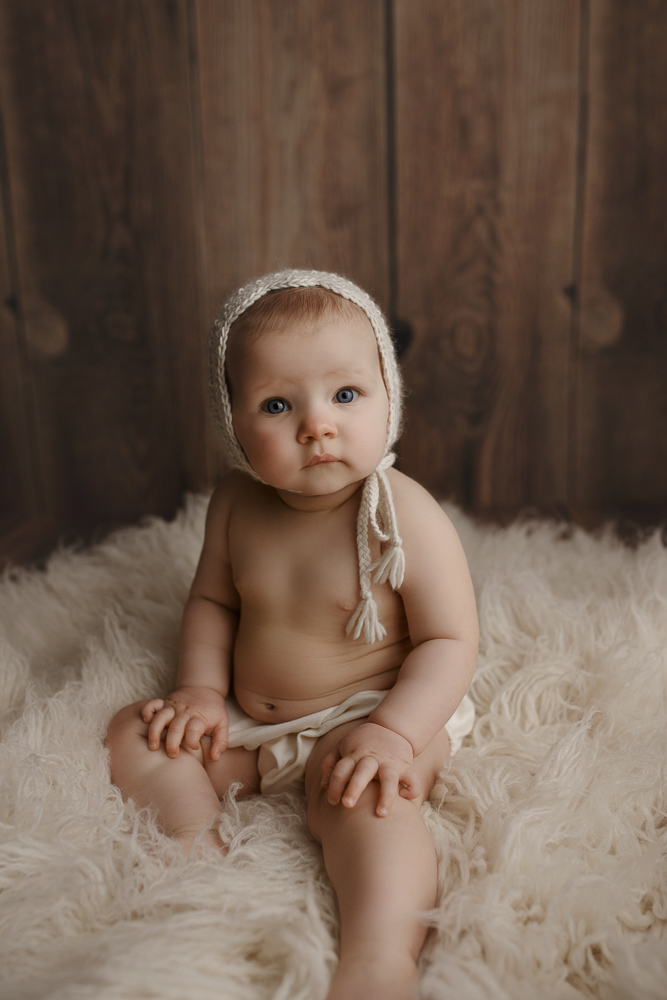 A cute girl during her eight month session.