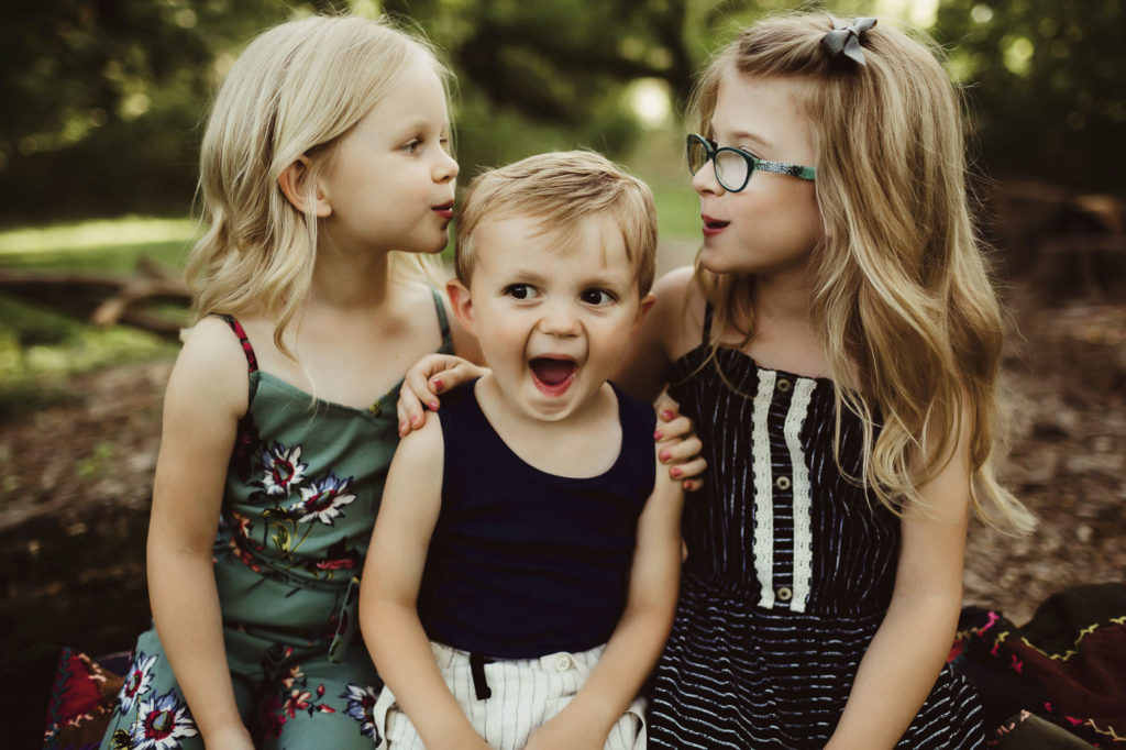 Adorable kids being cute at their family session in Indianapolis Indiana.