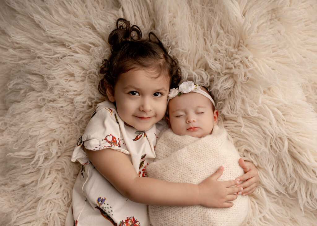 Cute siblings posed at a Lafayette Indiana studio session.
